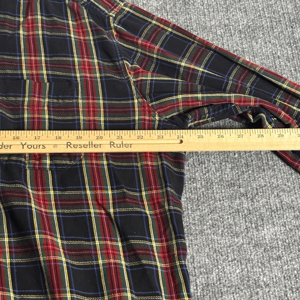 LL Bean Scotch Plaid Flannel Shirt Mens XL Blue Traditional Fit Button Down - Picture 7 of 11